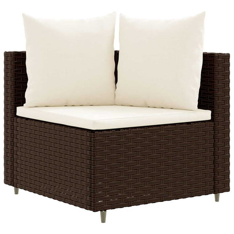 Vidaxl 4-delige loungeset met kussens poly rattan bruin