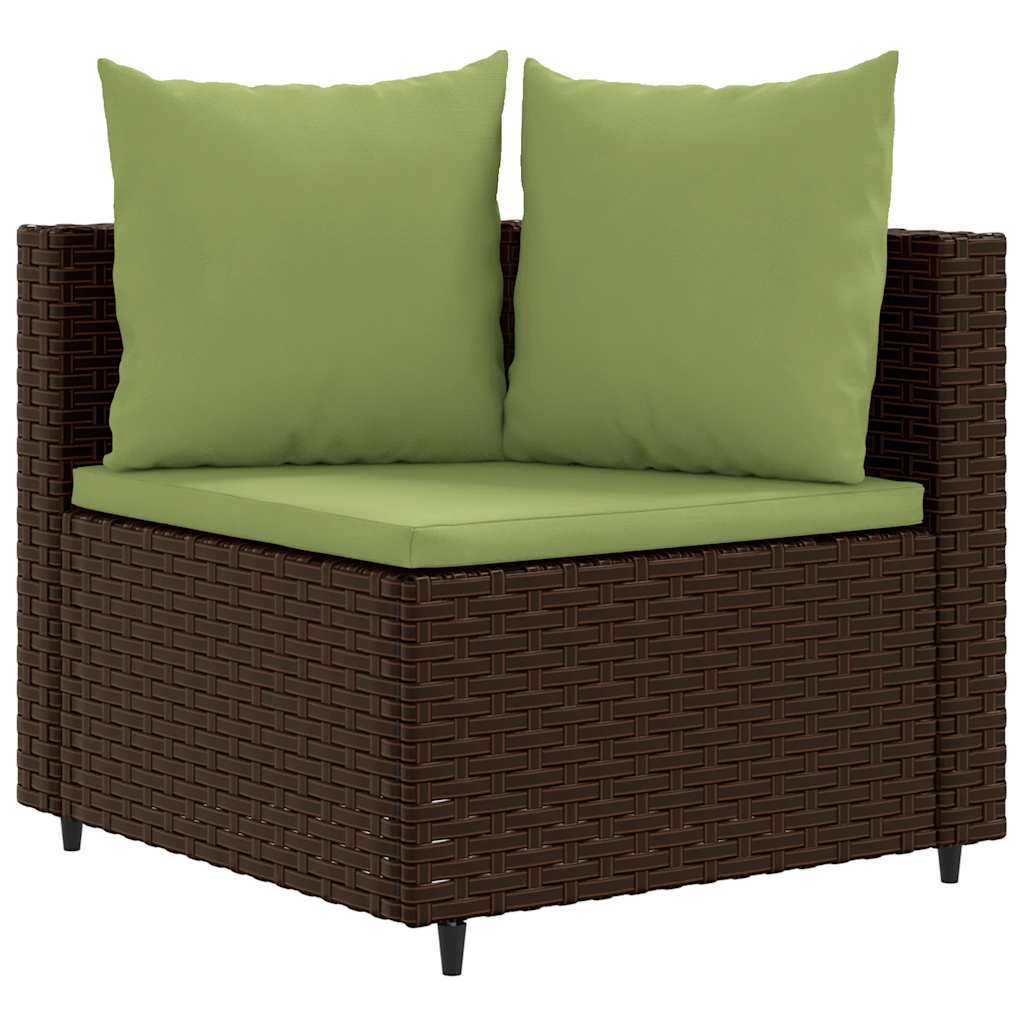 Vidaxl 4-delige loungeset met kussens poly rattan bruin
