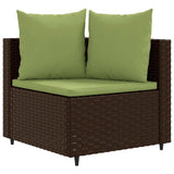 Vidaxl 4-delige loungeset met kussens poly rattan bruin