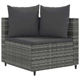 Vidaxl 3-delige loungeset met kussens poly rattan grijs