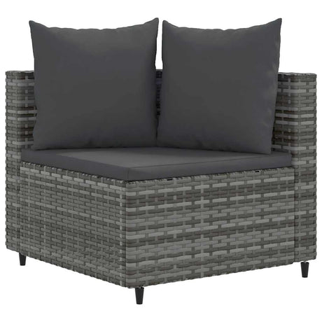 Vidaxl 3-delige loungeset met kussens poly rattan grijs