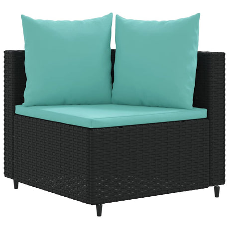 Vidaxl 3-delige loungeset met kussens poly rattan zwart