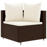 Vidaxl 4-delige loungeset met kussens poly rattan bruin