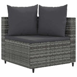 Vidaxl 4-delige loungeset met kussens poly rattan grijs