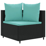 Vidaxl 4-delige loungeset met kussens poly rattan zwart