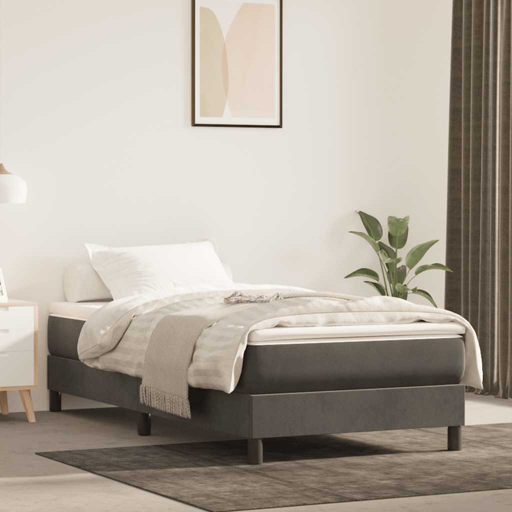 Vidaxl pocketveringmatras medium 80x210x20 cm fluweel donkergrijs
