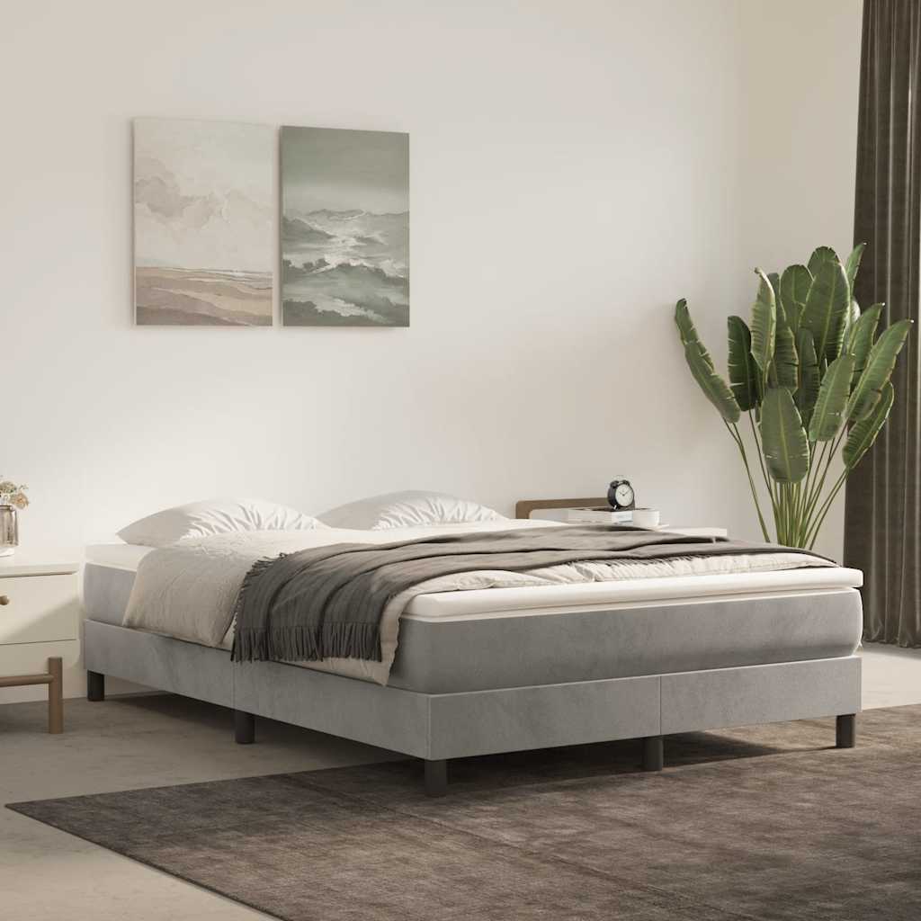 Vidaxl pocketveringmatras medium 120x210x20 cm fluweel lichtgrijs
