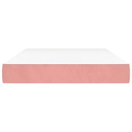 Vidaxl pocketveringmatras medium 120x210x20 cm fluweel roze
