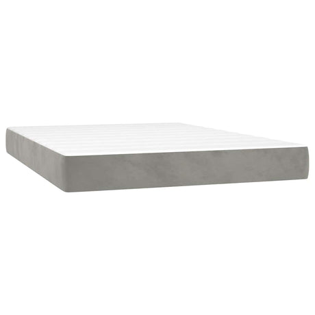 Vidaxl pocketveringmatras medium 140x210x20 cm fluweel lichtgrijs