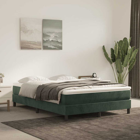 Vidaxl pocketveringmatras medium 140x210x20 cm fluweel donkergroen