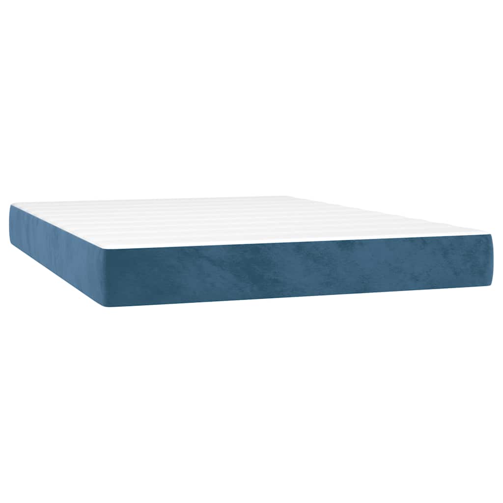 Vidaxl pocketveringmatras medium 140x210x20 cm fluweel donkerblauw