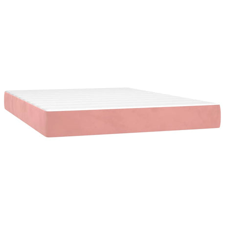 Vidaxl pocketveringmatras medium 140x210x20 cm fluweel roze