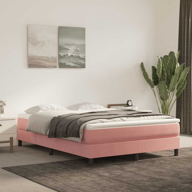 Vidaxl pocketveringmatras medium 140x210x20 cm fluweel roze