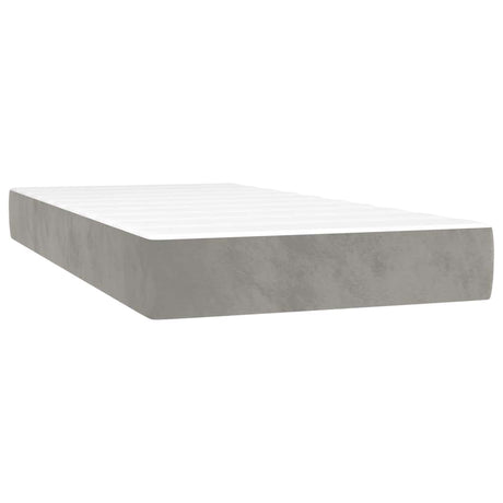 Vidaxl pocketveringmatras medium 80x220x20 cm fluweel lichtgrijs
