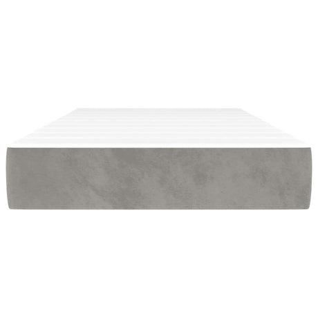 Vidaxl pocketveringmatras medium 80x220x20 cm fluweel lichtgrijs