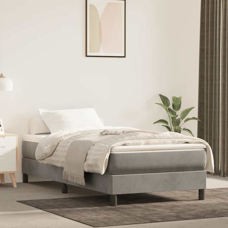 Vidaxl pocketveringmatras medium 80x220x20 cm fluweel lichtgrijs