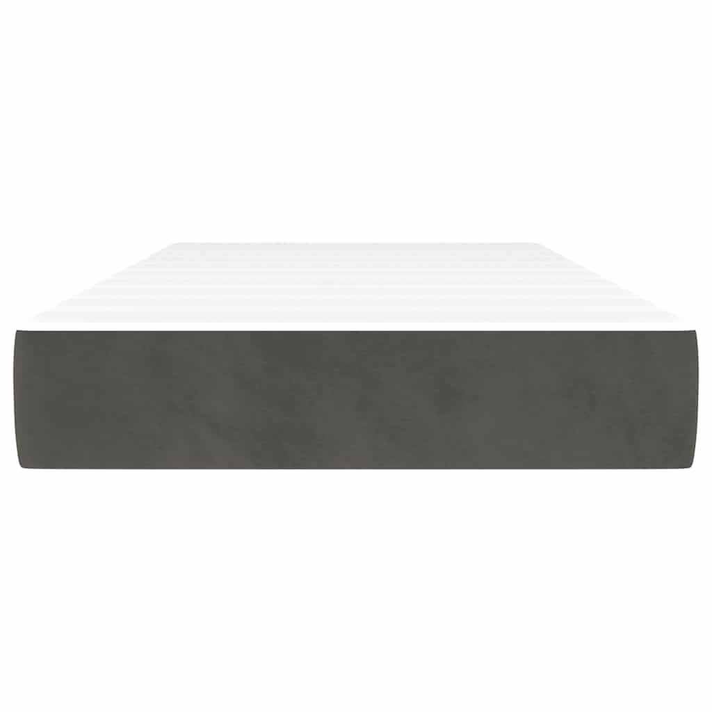 Vidaxl pocketveringmatras medium 80x220x20 cm fluweel donkergrijs