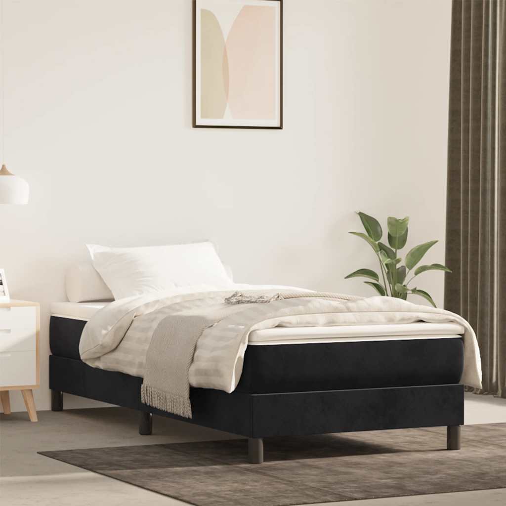 Vidaxl pocketveringmatras medium 80x220x20 cm fluweel zwart