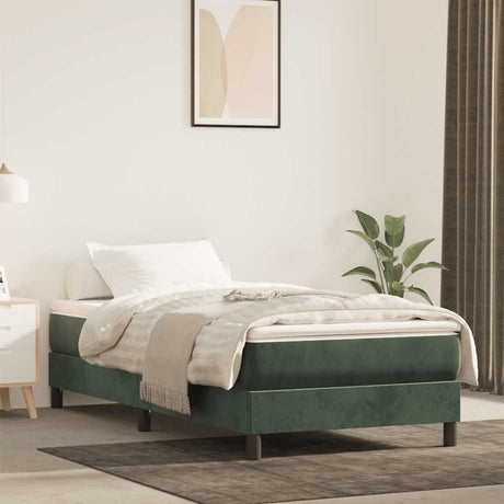 Vidaxl pocketveringmatras medium 80x220x20 cm fluweel donkergroen