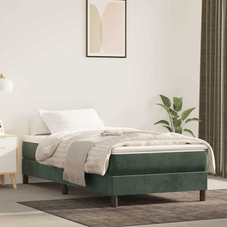 Vidaxl pocketveringmatras medium 90x220x20 cm fluweel donkergroen