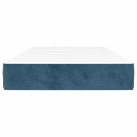 Vidaxl pocketveringmatras medium 90x220x20 cm fluweel donkerblauw