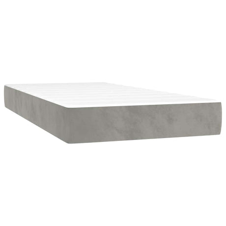 Vidaxl pocketveringmatras medium 100x220x20 cm fluweel lichtgrijs
