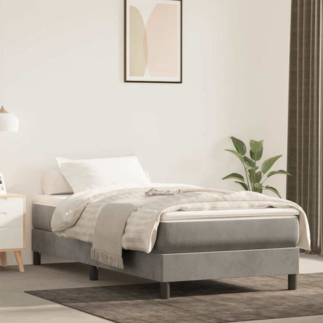 Vidaxl pocketveringmatras medium 100x220x20 cm fluweel lichtgrijs