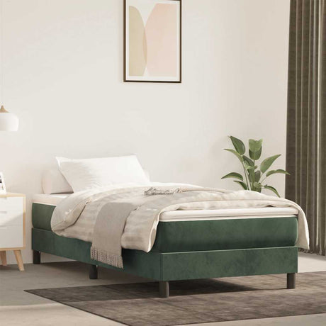 Vidaxl pocketveringmatras medium 100x220x20 cm fluweel donkergroen