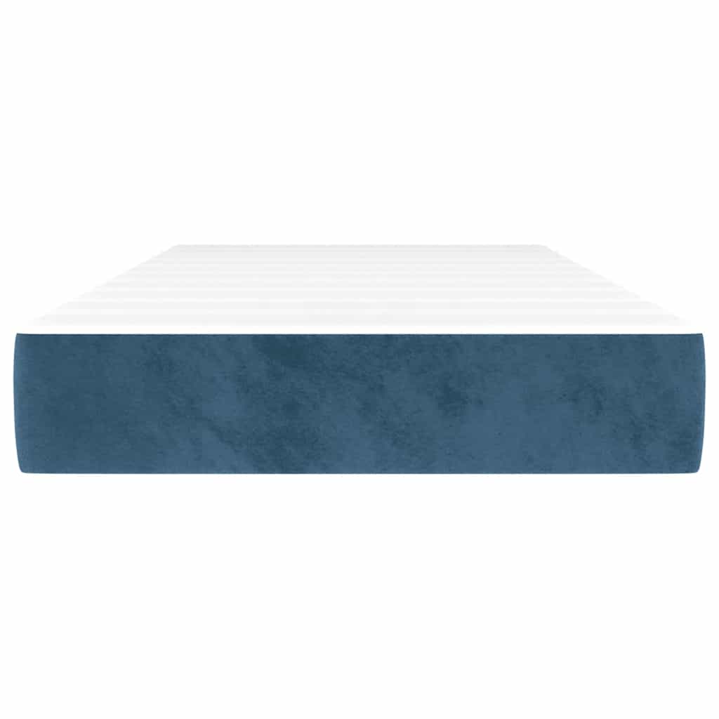 Vidaxl pocketveringmatras medium 100x220x20 cm fluweel donkerblauw