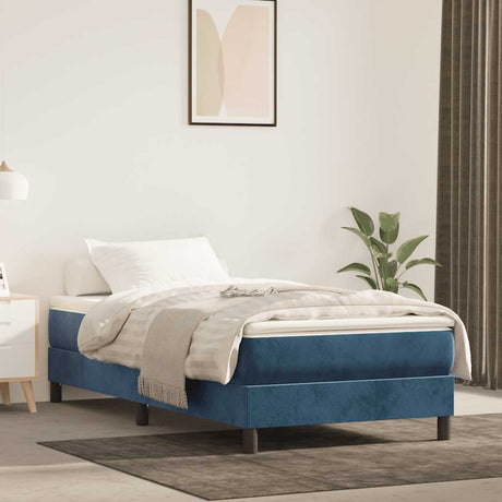 Vidaxl pocketveringmatras medium 100x220x20 cm fluweel donkerblauw