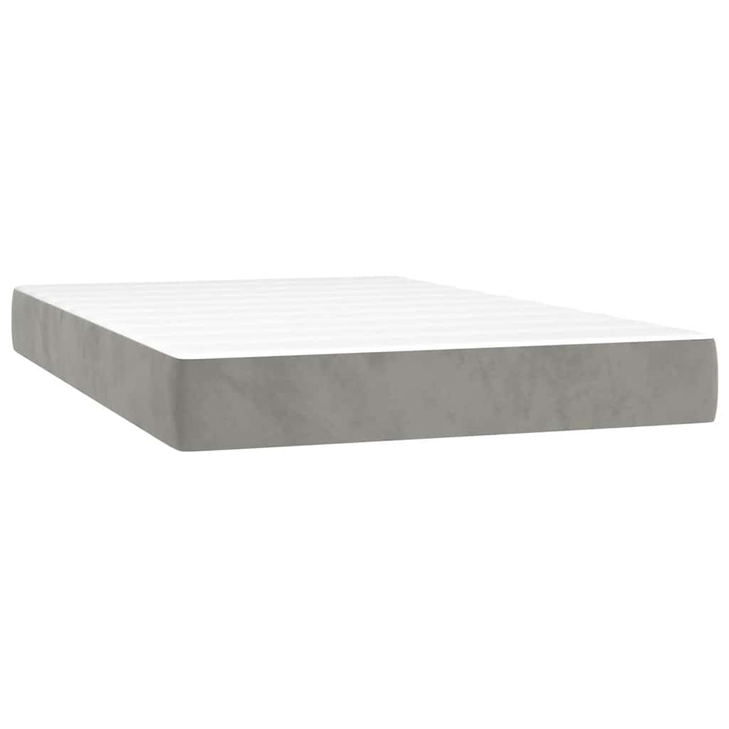Vidaxl pocketveringmatras medium 120x220x20 cm fluweel lichtgrijs