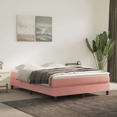 Vidaxl pocketveringmatras medium 140x220x20 cm fluweel roze