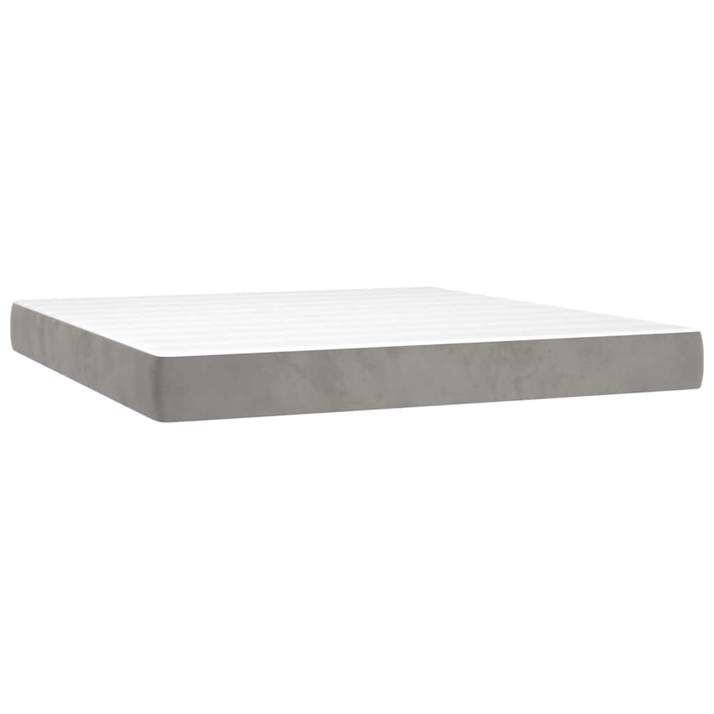 Vidaxl pocketveringmatras medium 160x220x20 cm fluweel lichtgrijs