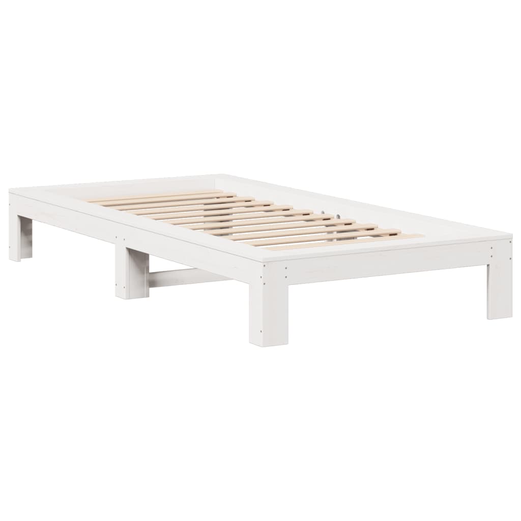 Vidaxl bedframe zonder matras massief grenenhout wit 75x190 cm