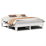 Vidaxl bedframe zonder matras massief grenenhout wit 200x200 cm