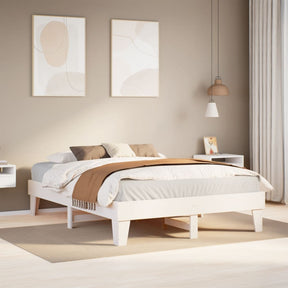 Vidaxl bedframe zonder matras massief grenenhout wit 150x200 cm