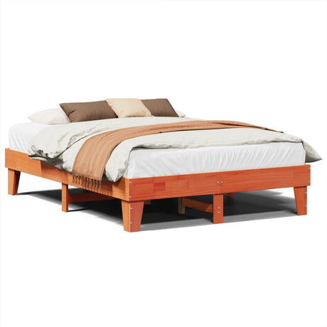 Vidaxl bedframe zonder matras massief grenenhout wasbruin 150x200 cm