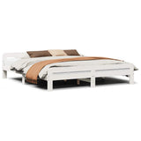 Vidaxl bedframe zonder matras massief grenenhout wit 180x200 cm