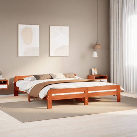 Vidaxl bedframe zonder matras massief grenenhout wasbruin 180x200 cm