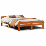 Vidaxl bedframe zonder matras massief grenenhout wasbruin 160x200 cm