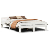 Vidaxl bedframe zonder matras massief grenenhout wit 150x200 cm
