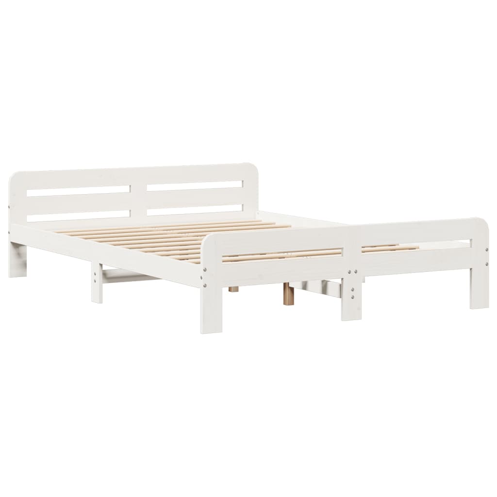 Vidaxl bedframe zonder matras massief grenenhout wit 150x200 cm