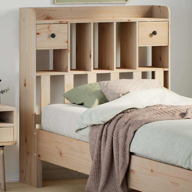Vidaxl hoofdbord met opbergruimte 90 cm massief grenenhout