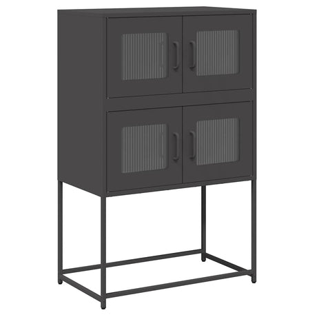 Vidaxl hoge kast 68x39x107 cm staal zwart