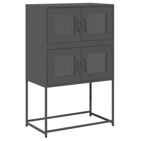 Vidaxl hoge kast 68x39x107 cm staal antracietkleurig