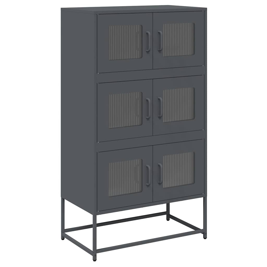 Vidaxl hoge kast 68x39x123 cm staal antracietkleurig