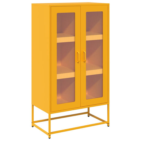 Vidaxl hoge kast 68x39x123 cm staal mosterdgeel