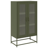 Vidaxl hoge kast 68x39x123 cm staal olijfgroen