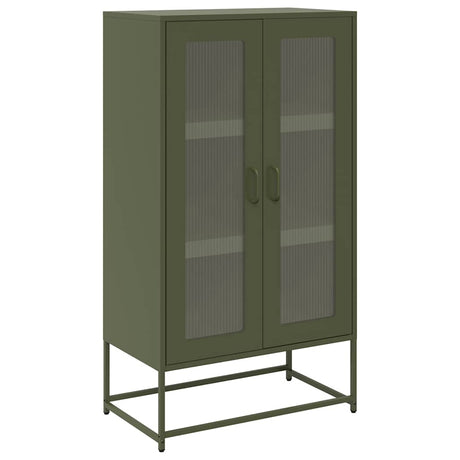 Vidaxl hoge kast 68x39x123 cm staal olijfgroen