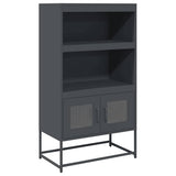 Vidaxl hoge kast 68x39x123 cm staal antracietkleurig